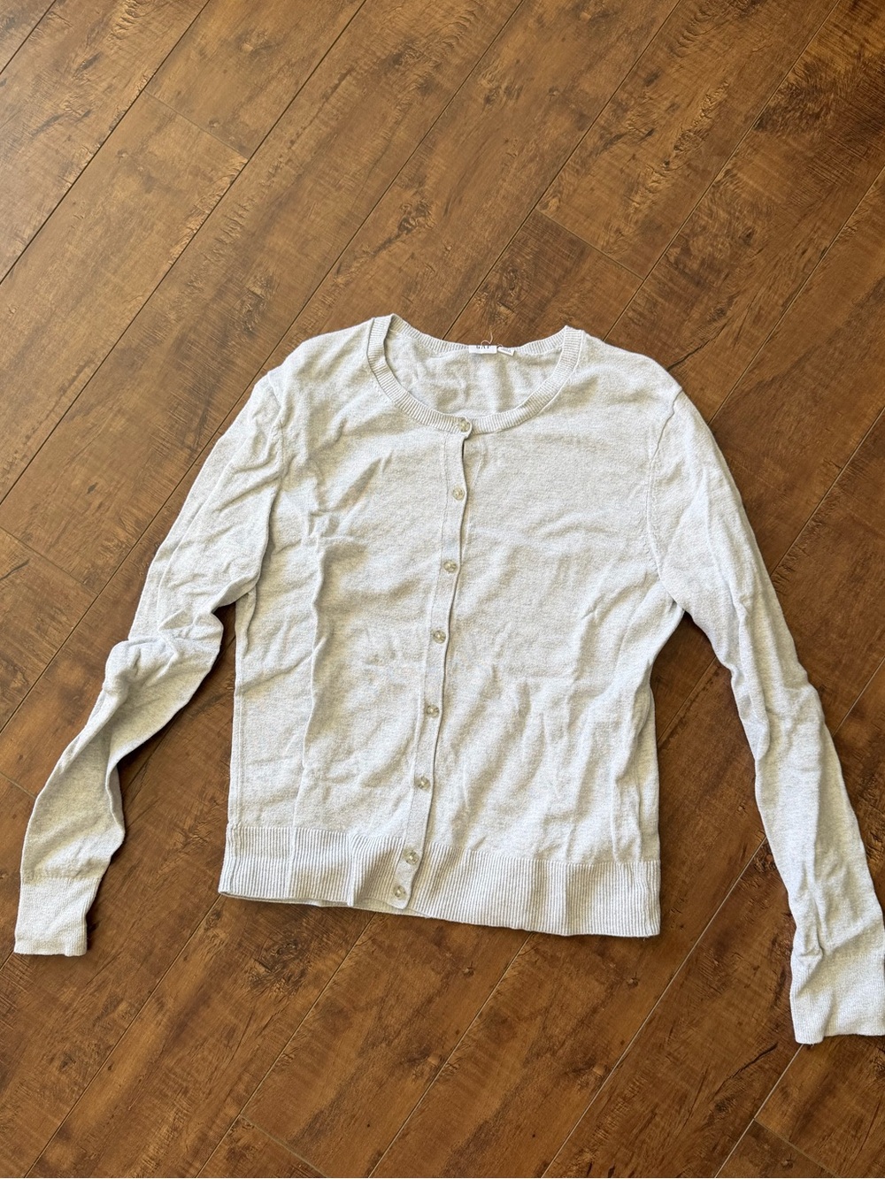 GAP Light Gray Crewneck Button Cardigan